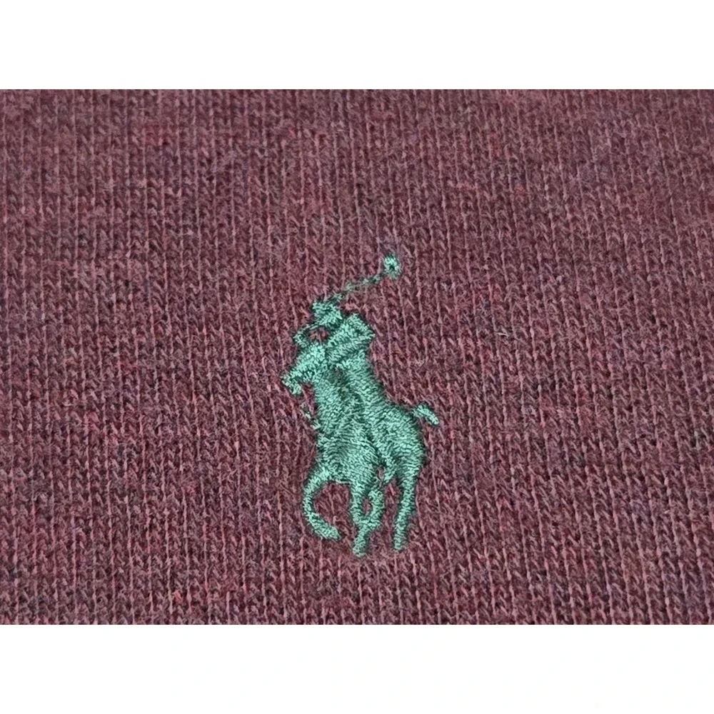 Polo Ralph Lauren Purple Maroon 1/4 Zip Pullover Sweatshirt Large 100% Cotton